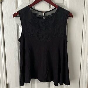 Free People Be Free Black Lace Swing Tank Top - size XS.